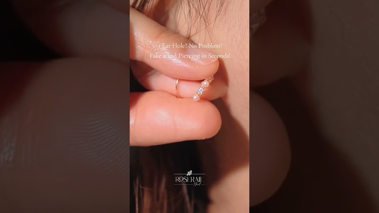 ✨ 1 Piercing, 2 Looks! No Pain, No Second Hole Needed! 💖 #JewelryTrends &hearts; ROSERAIE GAL