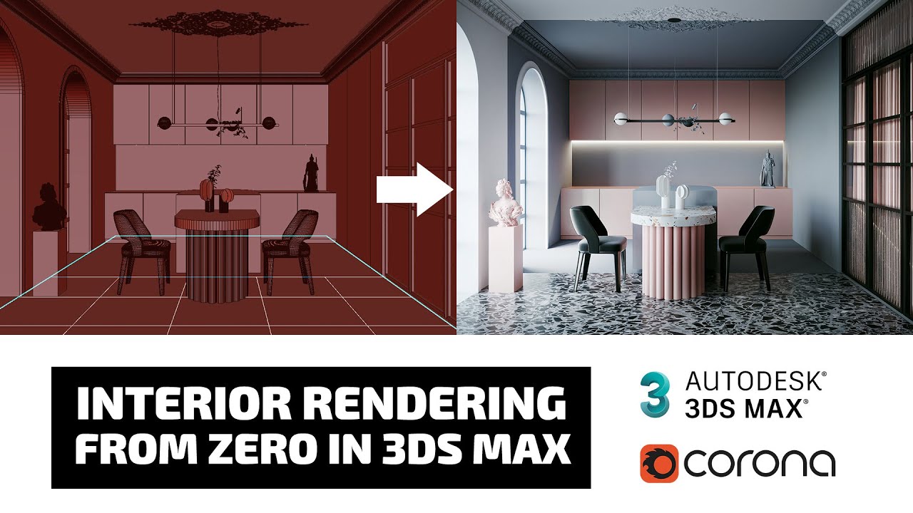 3d Max - Kitchen rendering tutorial [Modeling, Lighting, Materials]