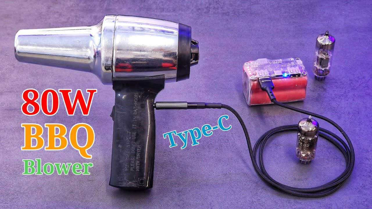 How to make a Barbeque Fan Blower from old Hair Dryer which I bought it from the flea market for $1