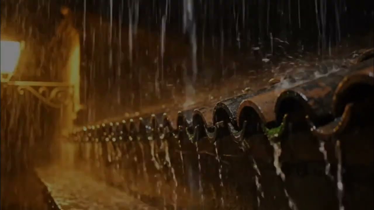 Relieve Stress and Sleep Soundly with the Sound of Rain and Thunder on a Thick Tiled Roof