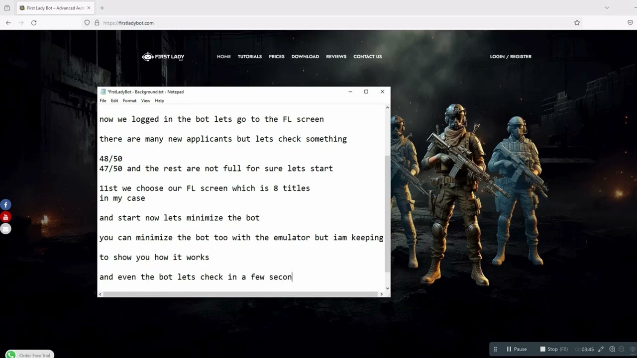 First Lady Bot Feature 1 Showcase: Background Operation Made Easy!