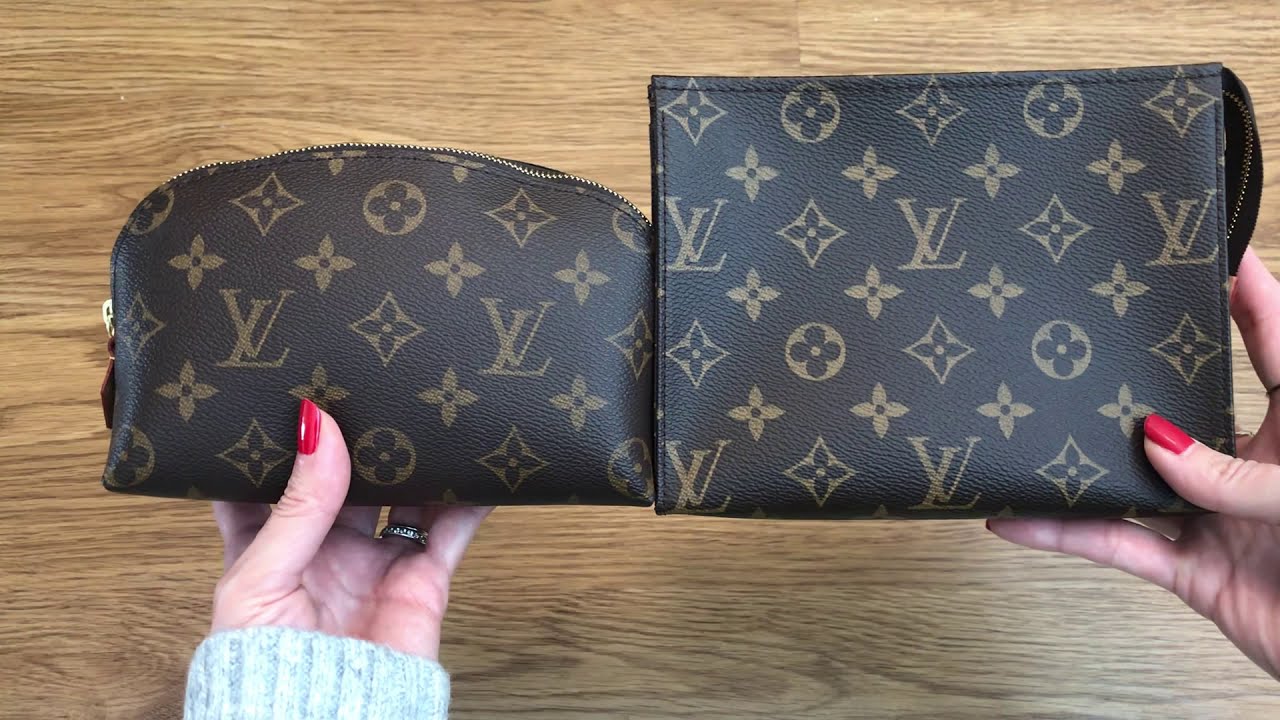 Сравнение LV COSMETIC POUCH PM и TOILETRY POUCH 19