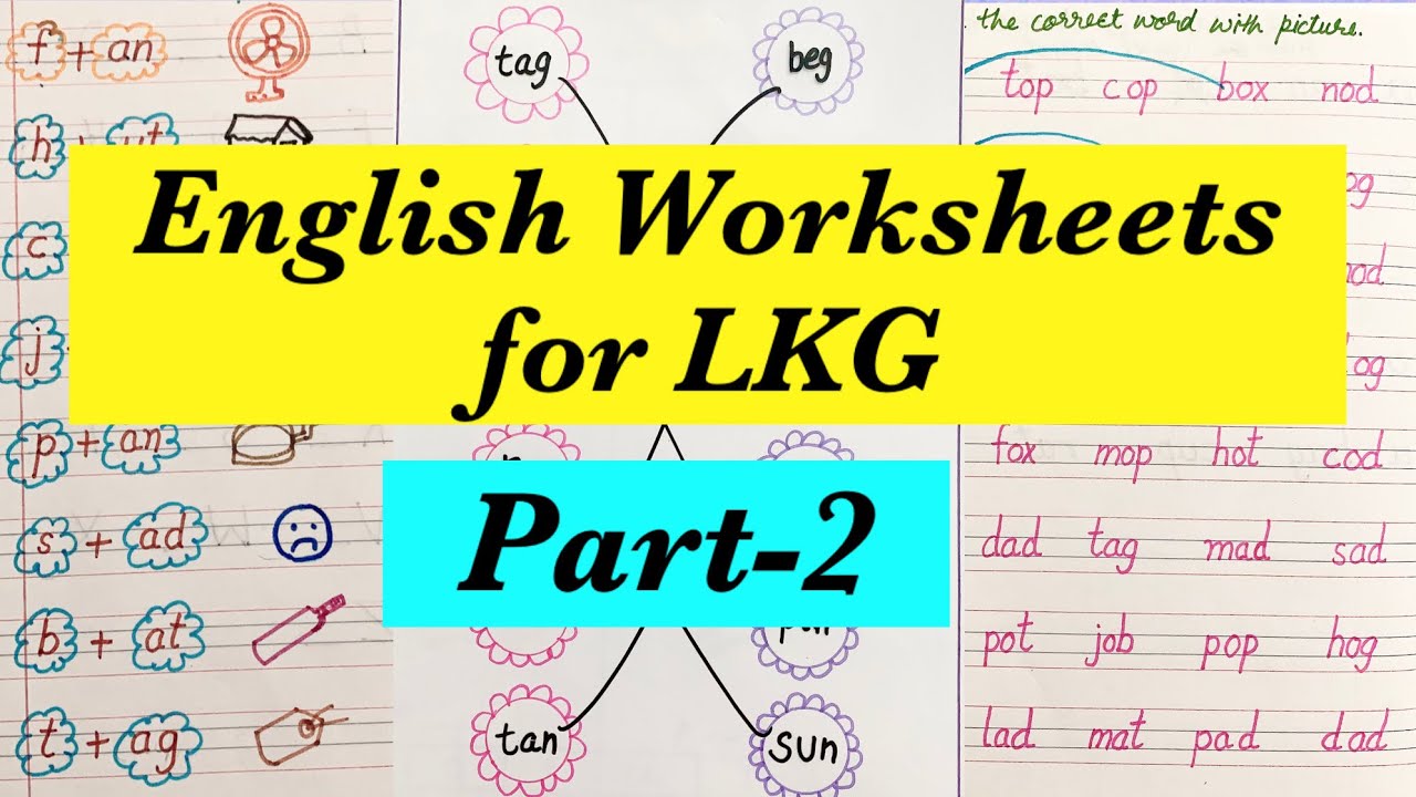 English Worksheets || DIY worksheets for LKG Part-2