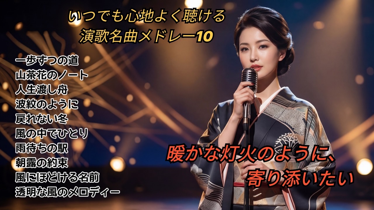 いつでも心地よく聴ける演歌名曲メドレー10 (2) #演歌 #哀愁 #懐メロ #昭和歌謡カバー