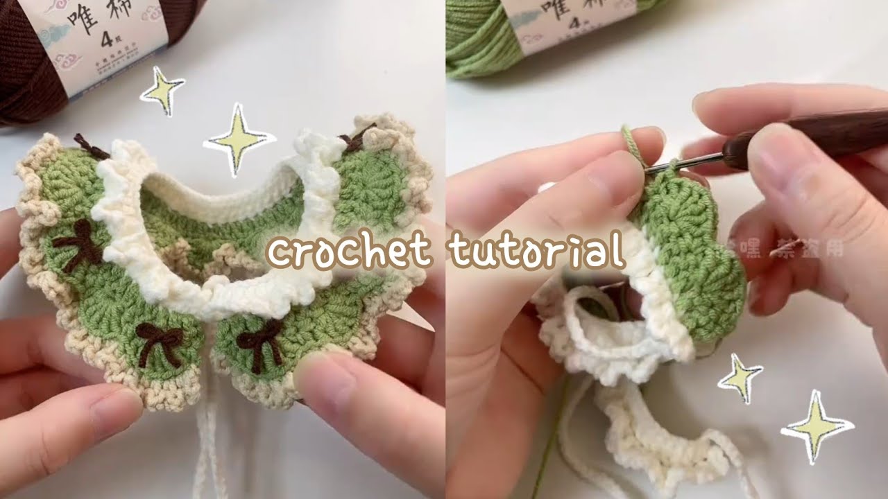 Crochet pet collar | Móc vòng cổ cho thú cưng siêu dễ thương