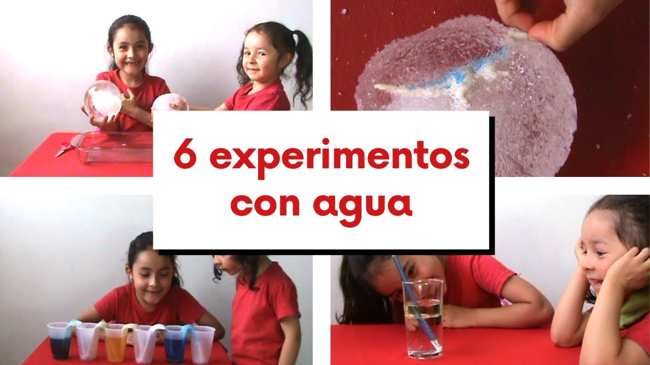 6 EXPERIMENTOS caseros con AGUA | EXPERIMENTOS FÁCILES para NIÑOS