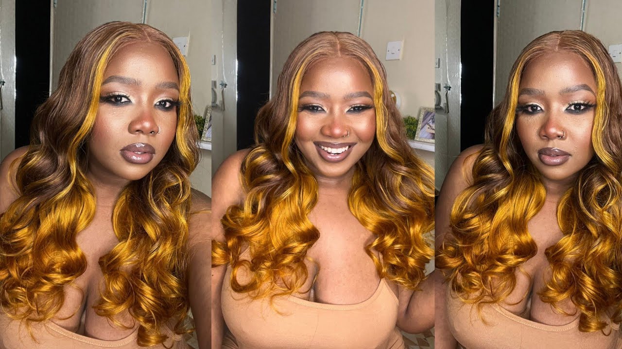 Ginger Brown Highlight Glueless Frontal Wig Install | VERY DETAILED | FT. Wiggins Hair