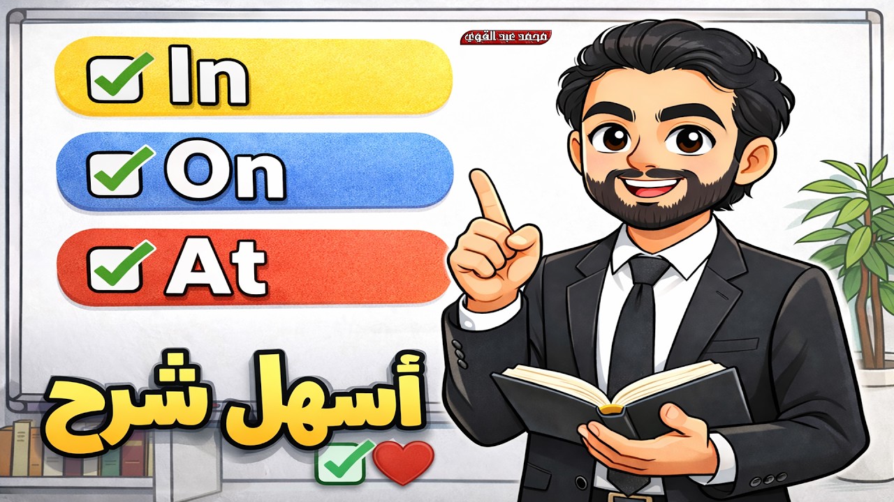 الفرق بين In و On و At في الإنجليزية | شرح بسيط مع أمثلة من الحياة اليومية✅❤️