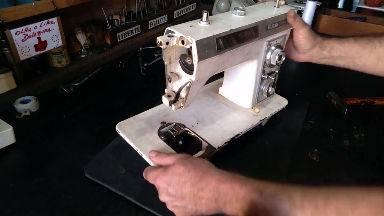 Máquina de costura Elgin Genius e Super zig. O botão abaixa mas o dente de arrasto não. O que será?