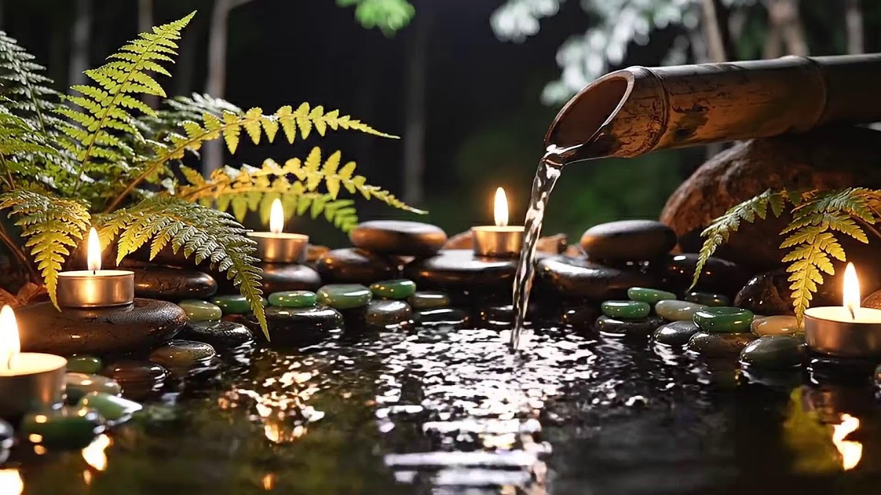Relaxing Music Relieves Stress & Anxiety 🌿 Healing Piano + Bamboo Water Fountain