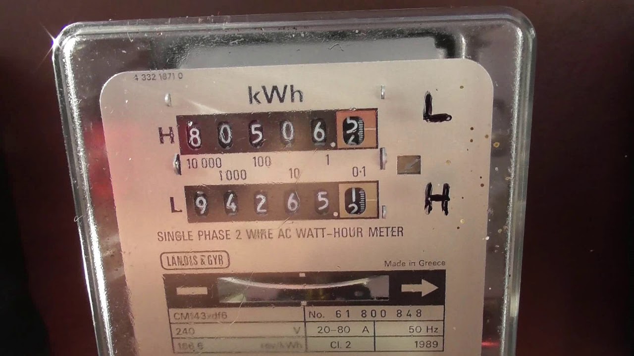 Two rate meters 100 kWh dial test