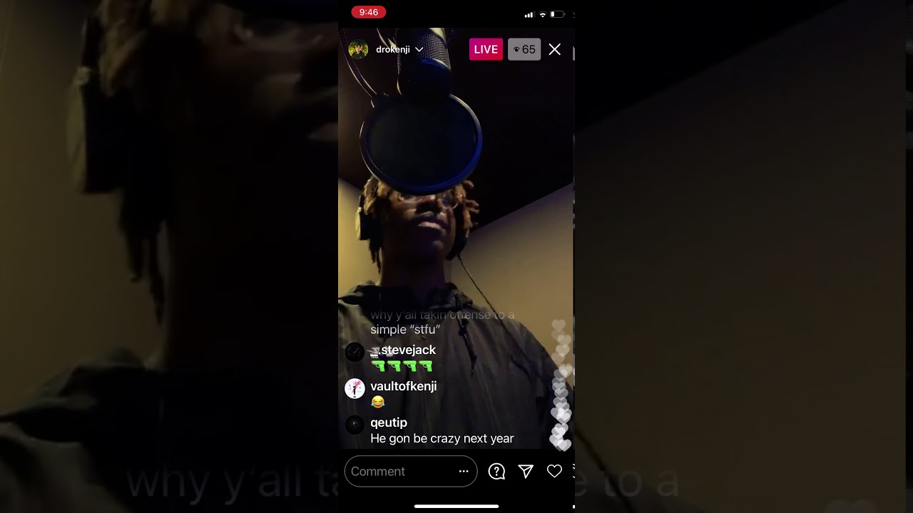 Dro Kenji Recording In The Studio (IG LIVE DEC 2020)