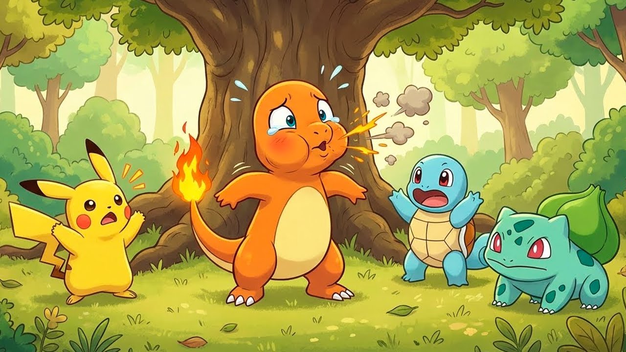 Pikachu and Charmander's Fiery Hiccups | Pokémon Bedtime Story for Kids | Calming Sleep Story