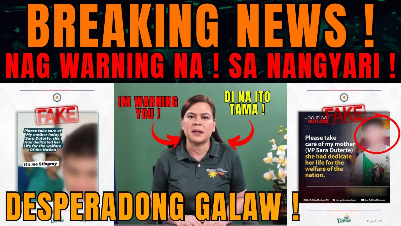BREAKING NEWS! VP SARA NAGBABALA! HUWAG NYONG IDAMAY MGA ANAK KO !