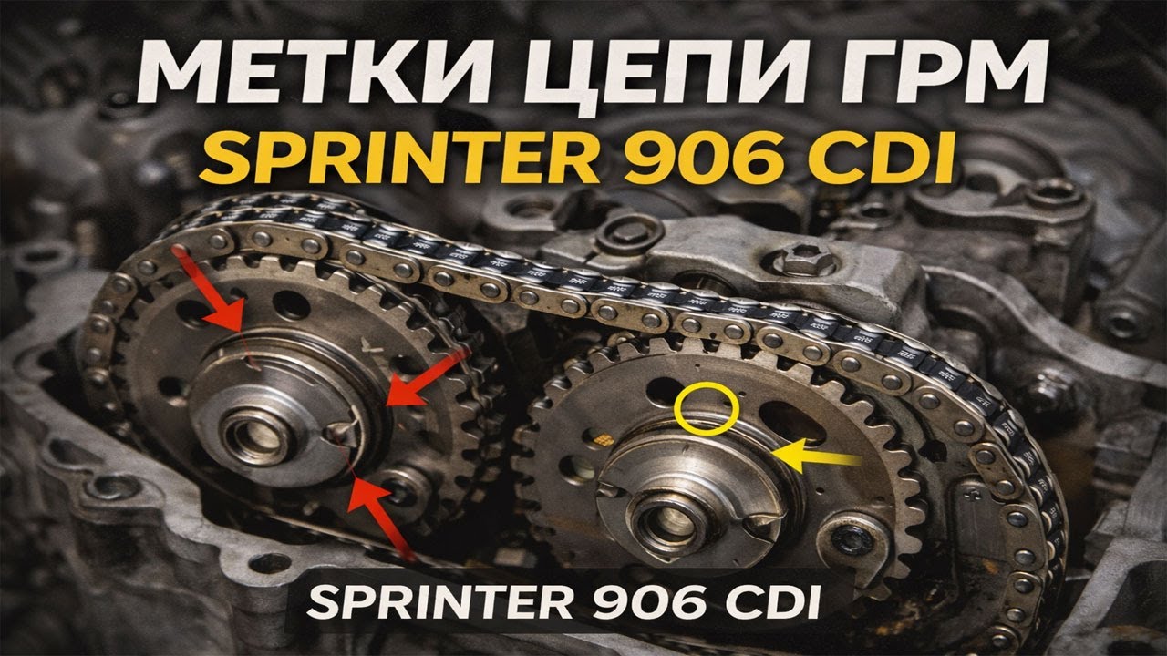 Как выставить метки ГРМ на Mercedes-Benz Sprinter (906) 646 2.1 CDI 2006 - 2010г