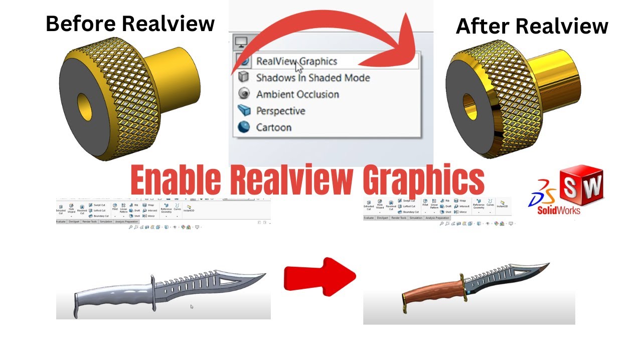 How to Enable Realview Graphics in the Solidworks - 100% Working !