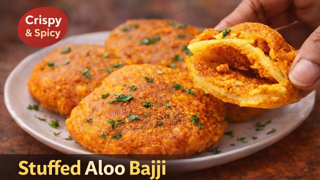 Unique Stuffed Aloo Bajji Recipe | Ramadan Special Snack | Street Style Stuffed Aloo Bajji