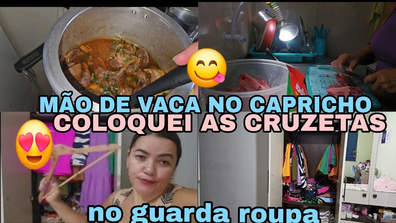 QUASE FICO SEM ÁGUA 😥 FIZ UMA MÃO DE VACA PRO ALMOÇO/ COLOQUEI AS CRUZETAS NO QUARDA ROUPA 🥰 🙌 