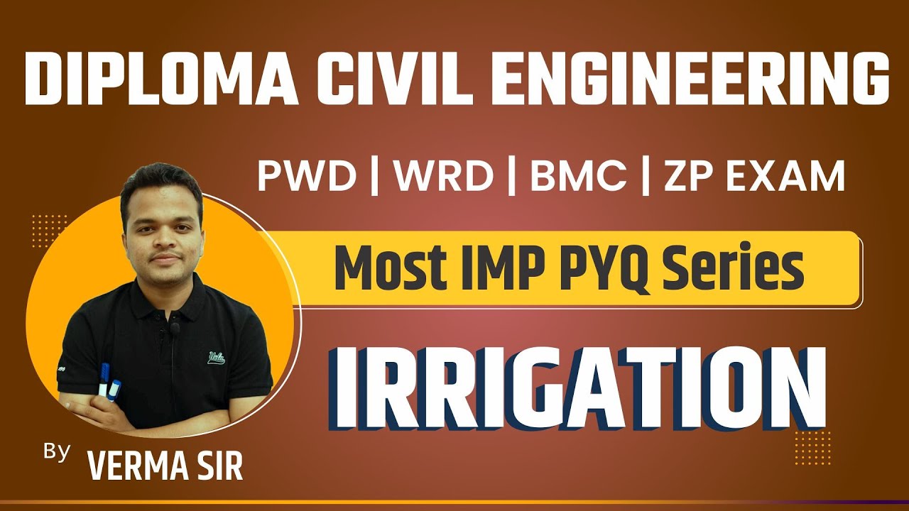 PWD WRD JE Civil Previous Year Questions | PWD JE Irrigation Engineering | PWD WRD BMC ZP MCQs