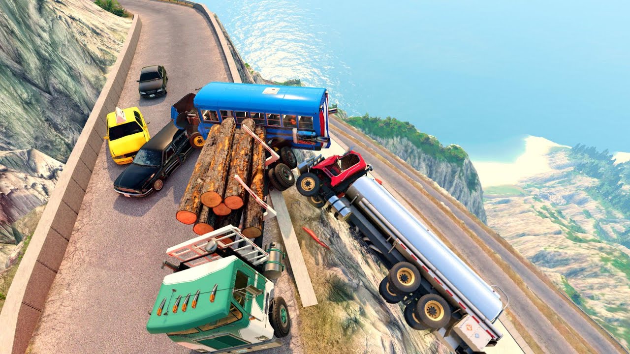 Impossible Cliff Road Challenge | BeamNG Drive Crashes and Total Vehicle Destruction #01