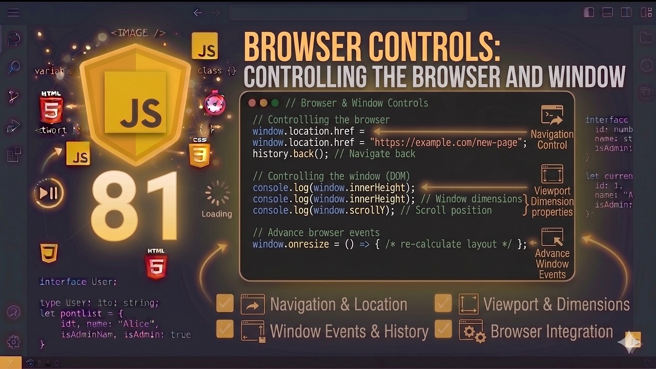 81. Browser Controls | Controlling the browser and window