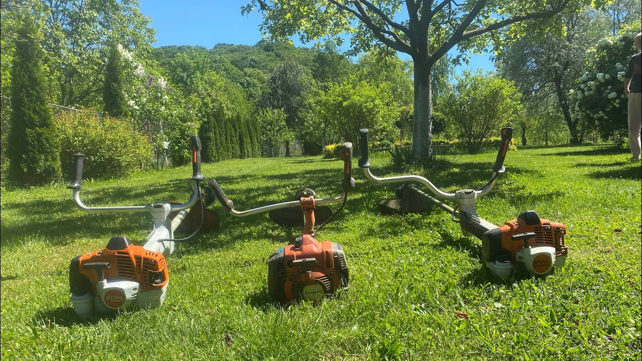 Working on a big hillside with Stihl Fs 561-C and Stihl Fs 460-C and Husqvarna 545-RX.