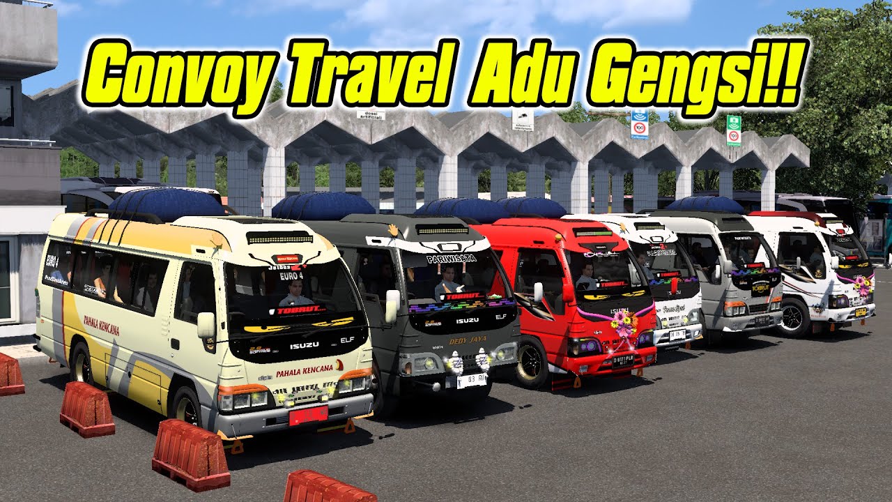 Balapan Travel Berujung Laka!! Convoy ELF Selatan Adu Gengsi | ETS-2 INDONESIA
