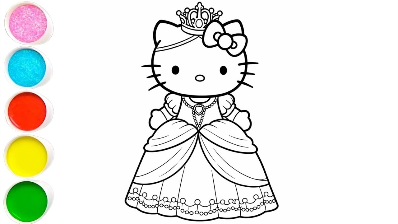 Hello kitty drawing painting and coloring for kids and toddler's 