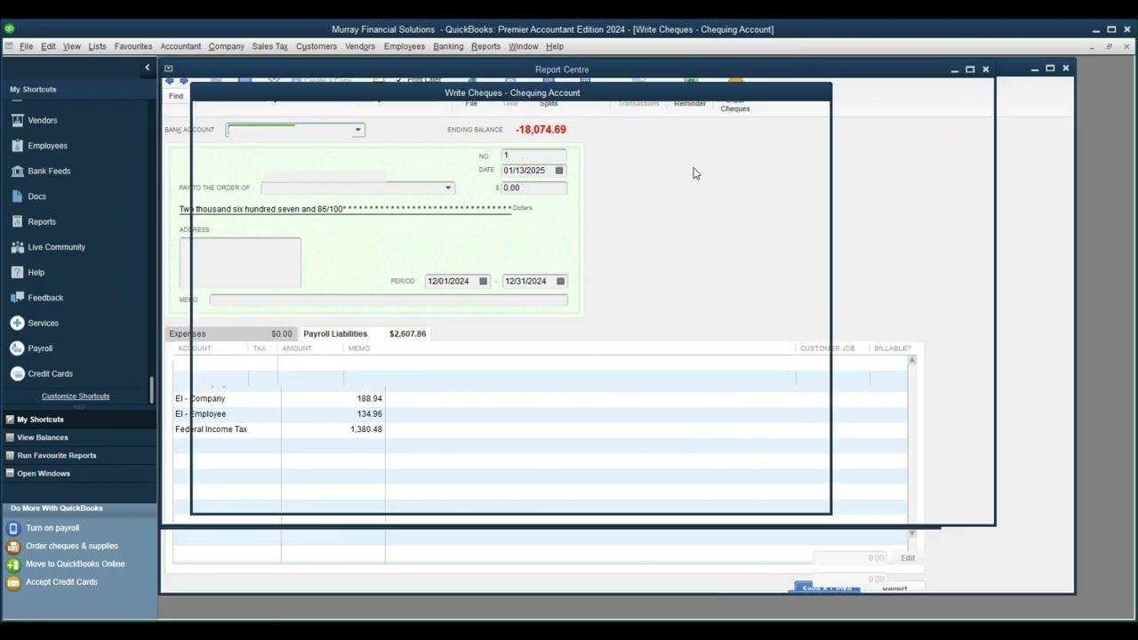 Payroll Remittance, PD7A in Quickbooks Desktop