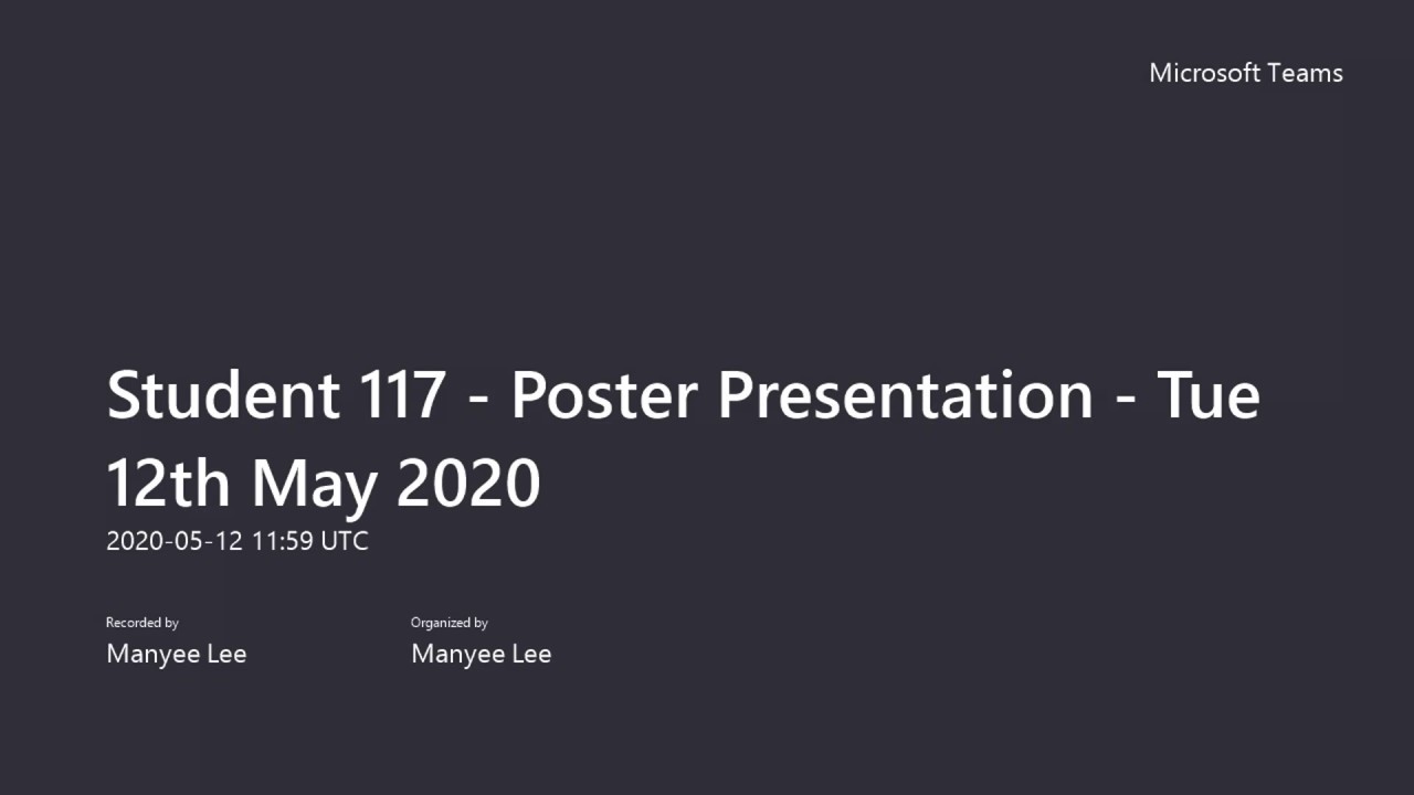 Online poster presentation: Birmingham City University