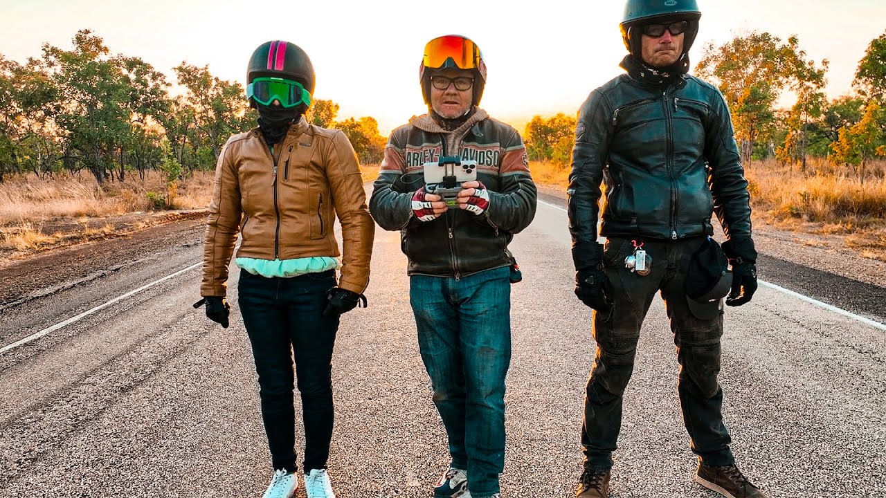 Two men, Two Harley Davidson's and a stray female hitchhiker