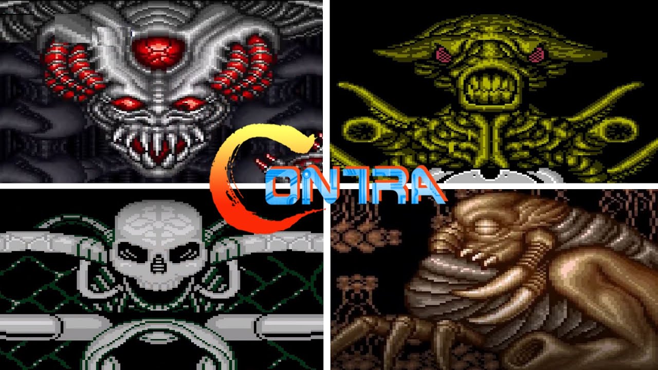 CONTRA, SUPER C & CONTRA III: THE ALIEN WARS - All Bosses (No Damage)