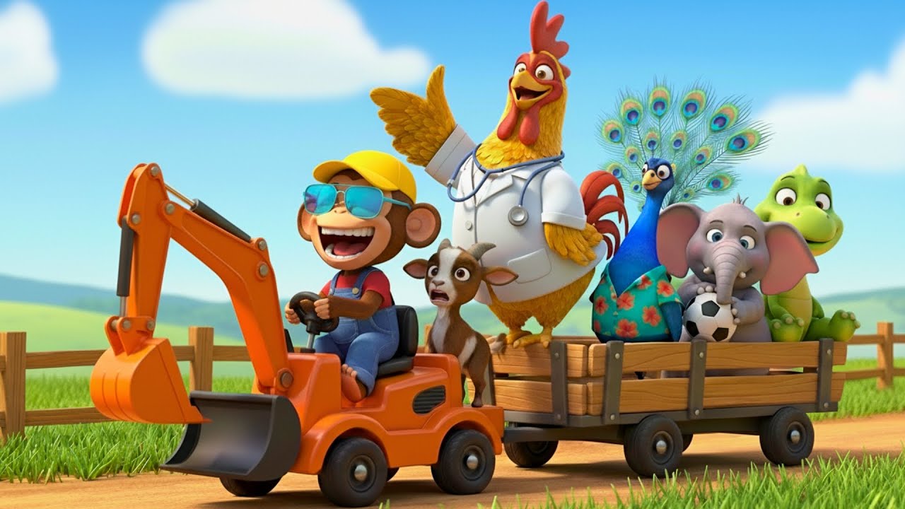 Funny Monkey Helps Doctor Rooster Heal the Farm Animals 🐔🐮🐒