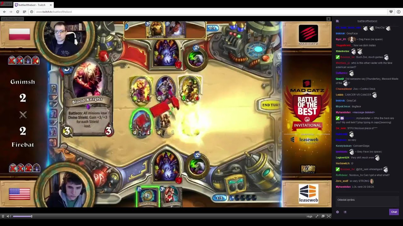 Battle of the best - Gnimsh (Warlock) vs Firebat (Warlock) - match 5 - Hearthstone February 2015
