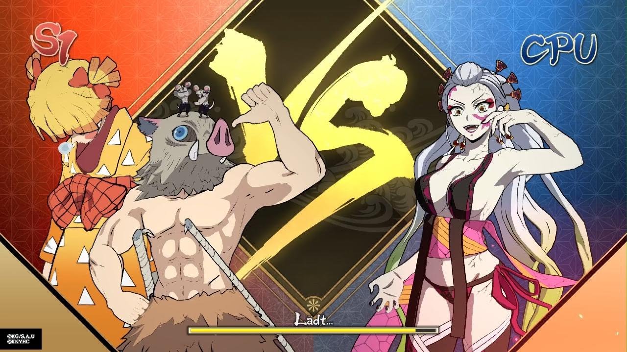 Demon Slayer fight: Inosuke + zenitsu VS Daki on Entertainment destrict S Rank #german #ps4 #ps5