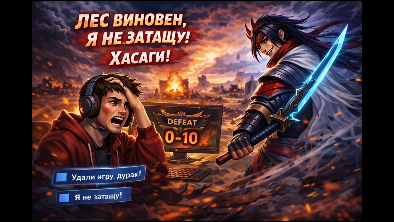 ЯСУО (Yasuo) — Счёт 0/10 на табло | Гимн мидеров League of Legends