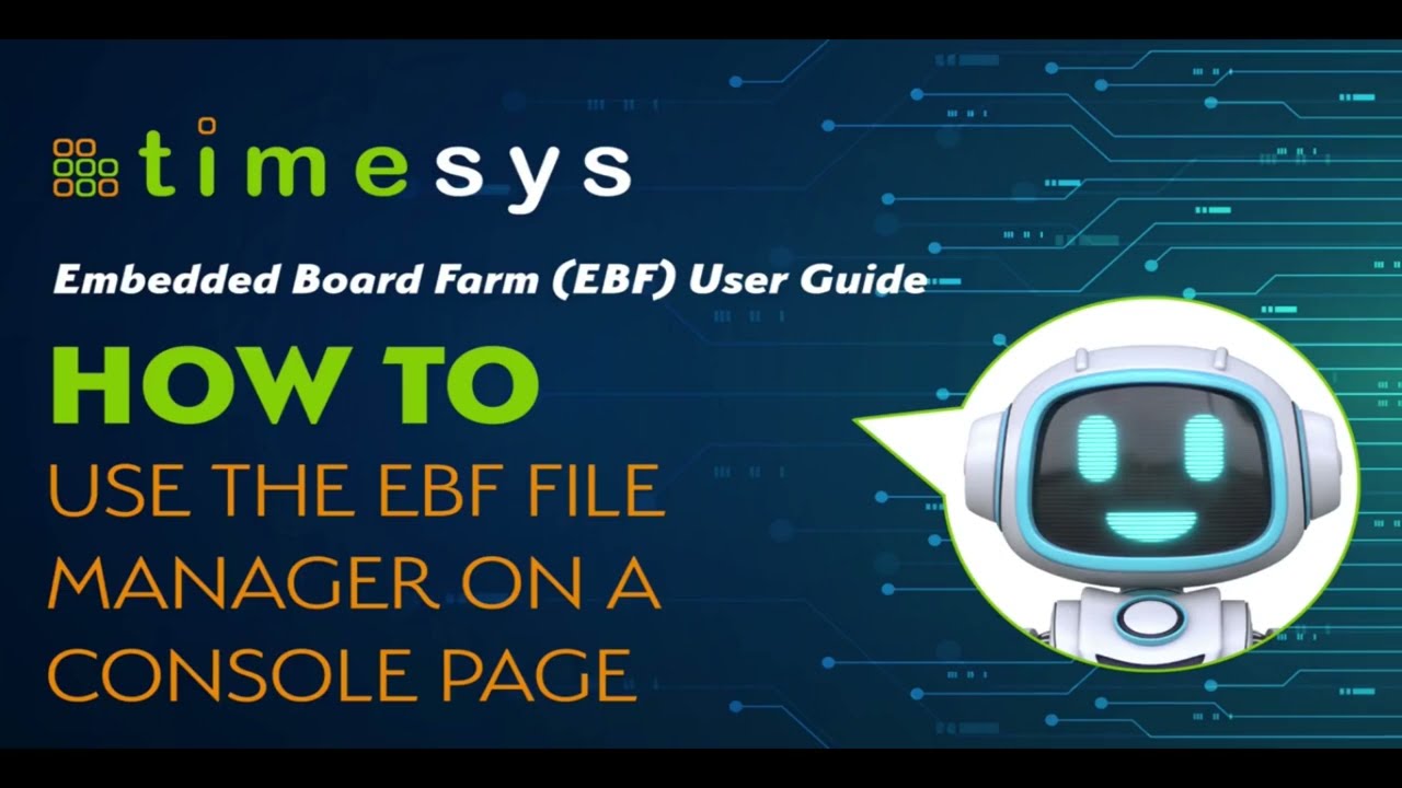 P20 Timesys Embedded Board Farm EBF User Guide: How to Use the EBF File Manager on a Console Page