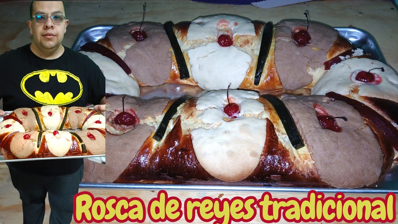 Rosca de reyes tradicional deliciosa esponjosa y muy fácil de hacer 