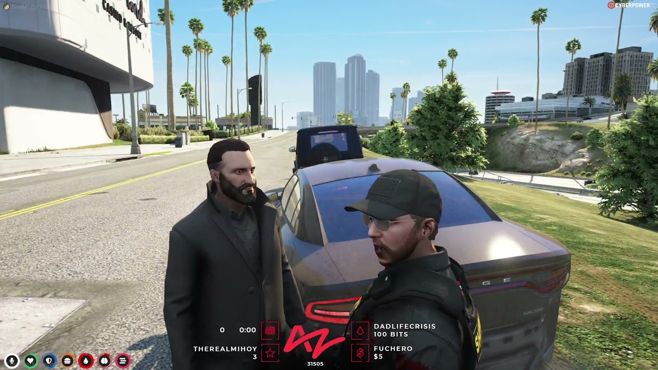 Тони и Микки останавливает полицейский Вранглер.