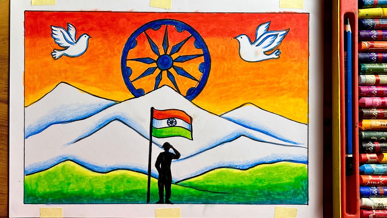 Independence Day Drawing || 15 August Drawing || Independence Day Drawing Easy and Beautiful