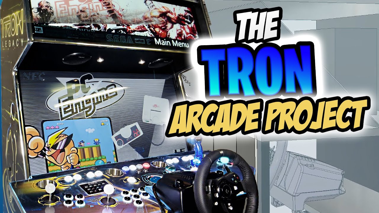 TRON Arcade Cabinet | 43 inch FOUR player with steering wheel 😱🕹