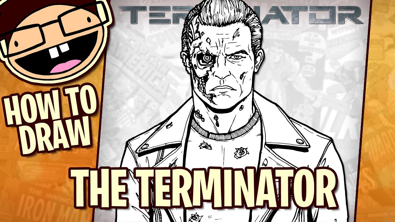 How to Draw THE TERMINATOR T-800 (Terminator 2: Judgment Day) | Narrated Easy Step-by-Step Tutorial