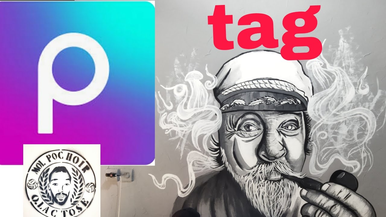 تطبيق مساعدة الرسم جداريات تاغ و بوشوار picsart pochoir