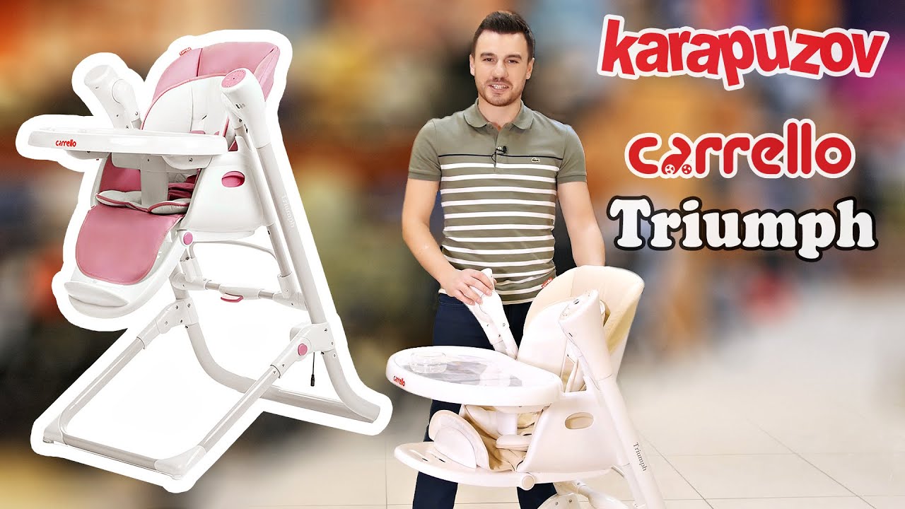 Carrello Triumph - детский стульчик для кормления, шезлонг, кресло качалка. Видео обзор от Karapuzov