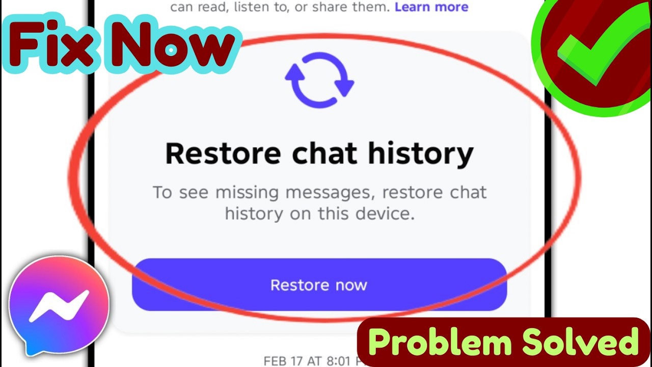 How to Fix Restore Chat History to See Missing Messages on Messenger | Missing Messages on Messenger