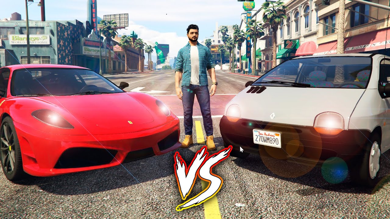 ¡FERRARI vs TWINGO ¿CUAL ES MEJOR? - GTA 5! | Steering wheel gameplay