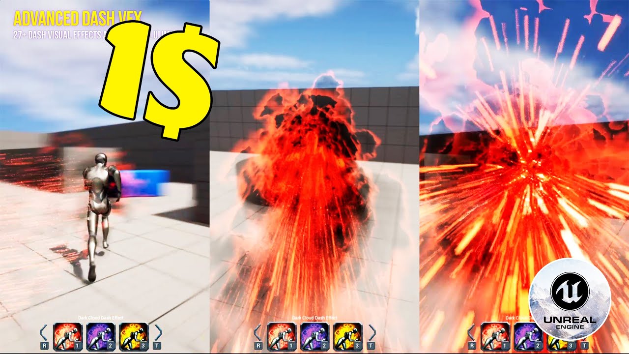 Advanced Dash VFX Pack Vfx Visual Effects  - Unreal Engine 3D Free Assets