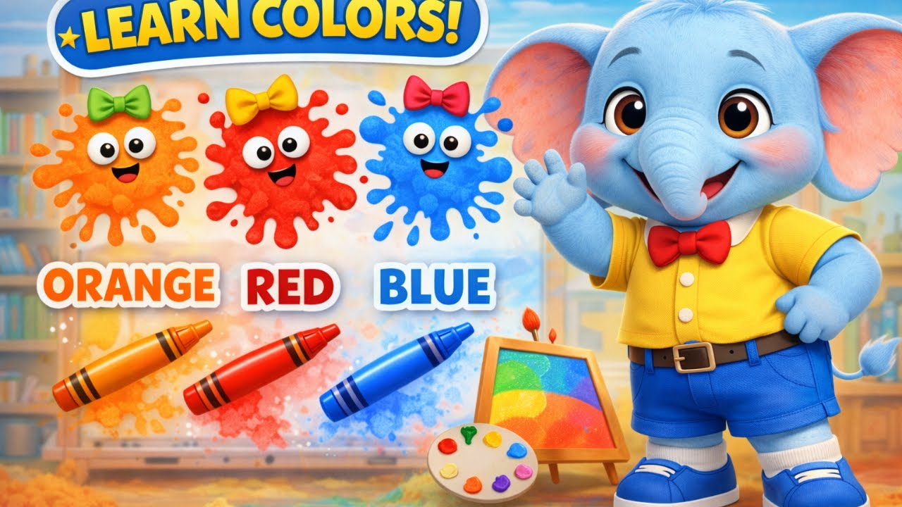 Learn Colors with Cute Elephant! |Colors for Kids | Fun Learning Video