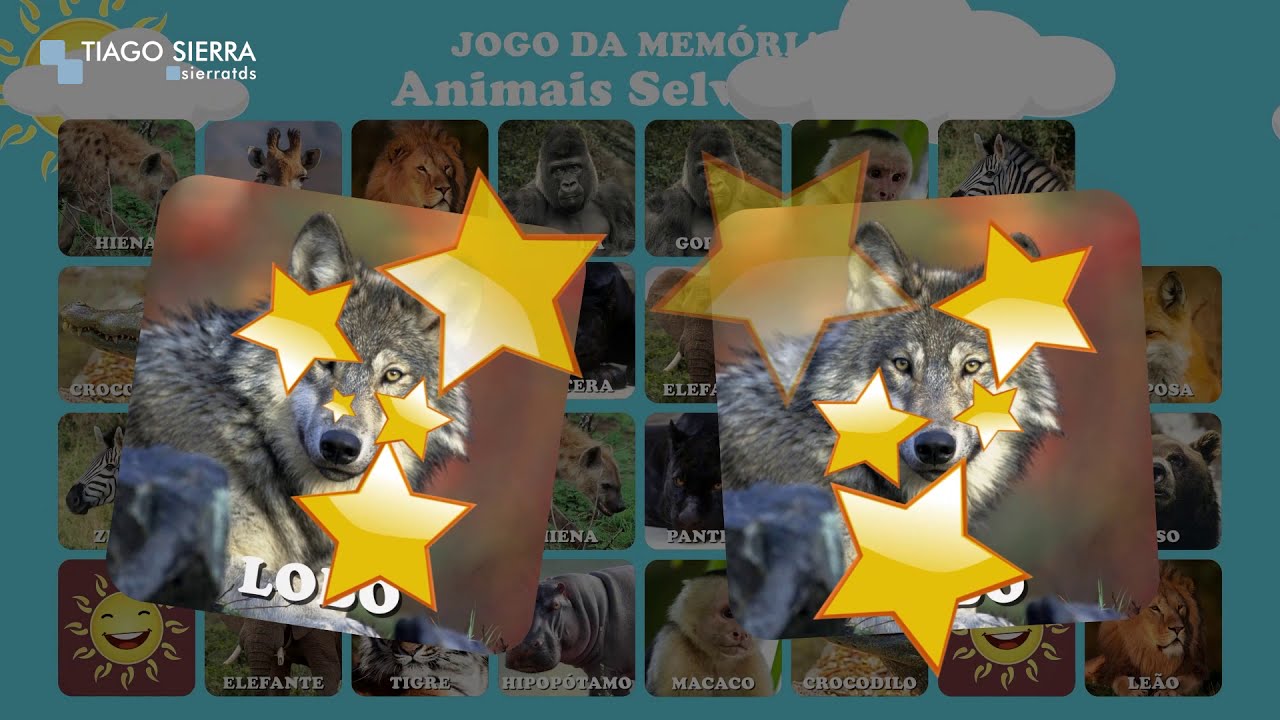 Jogo da Memória - Animais Selvagens