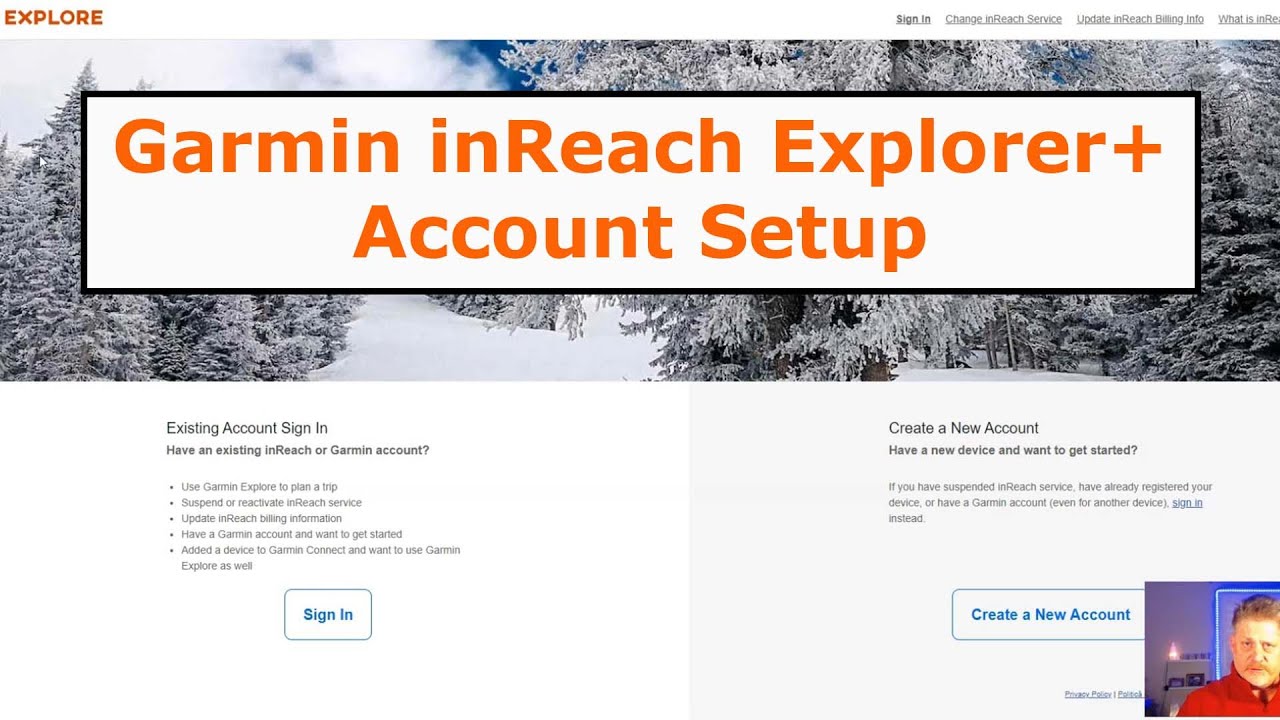 Garmin inReach Explorer Plus Account Setup